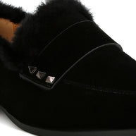 Allie Fur Trim Genuine Suede Loafers-Rag Company-[option4]-[option5]-[option6]-[option7]-[option8]-Shop-Boutique-Clothing-for-Women-Online