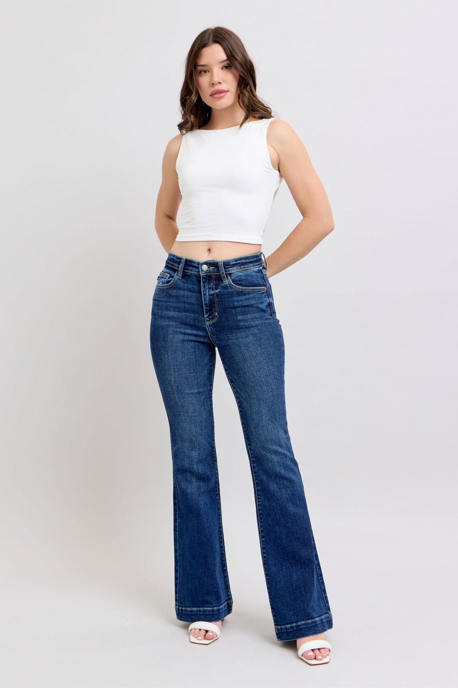 Judy Blue High Rise Flare Jeans-Trendsi-[option4]-[option5]-[option6]-[option7]-[option8]-Shop-Boutique-Clothing-for-Women-Online