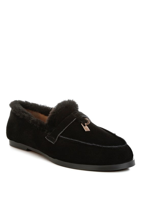 Ohrid Suede & Faux Fur Flat Loafers-Rag Company-[option4]-[option5]-[option6]-[option7]-[option8]-Shop-Boutique-Clothing-for-Women-Online