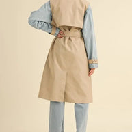 MABLE Layered Look Trench Coat With Denim Jacket-Coats & Jackets-Trendsi-[option4]-[option5]-[option6]-[option7]-[option8]-Shop-Boutique-Clothing-for-Women-Online