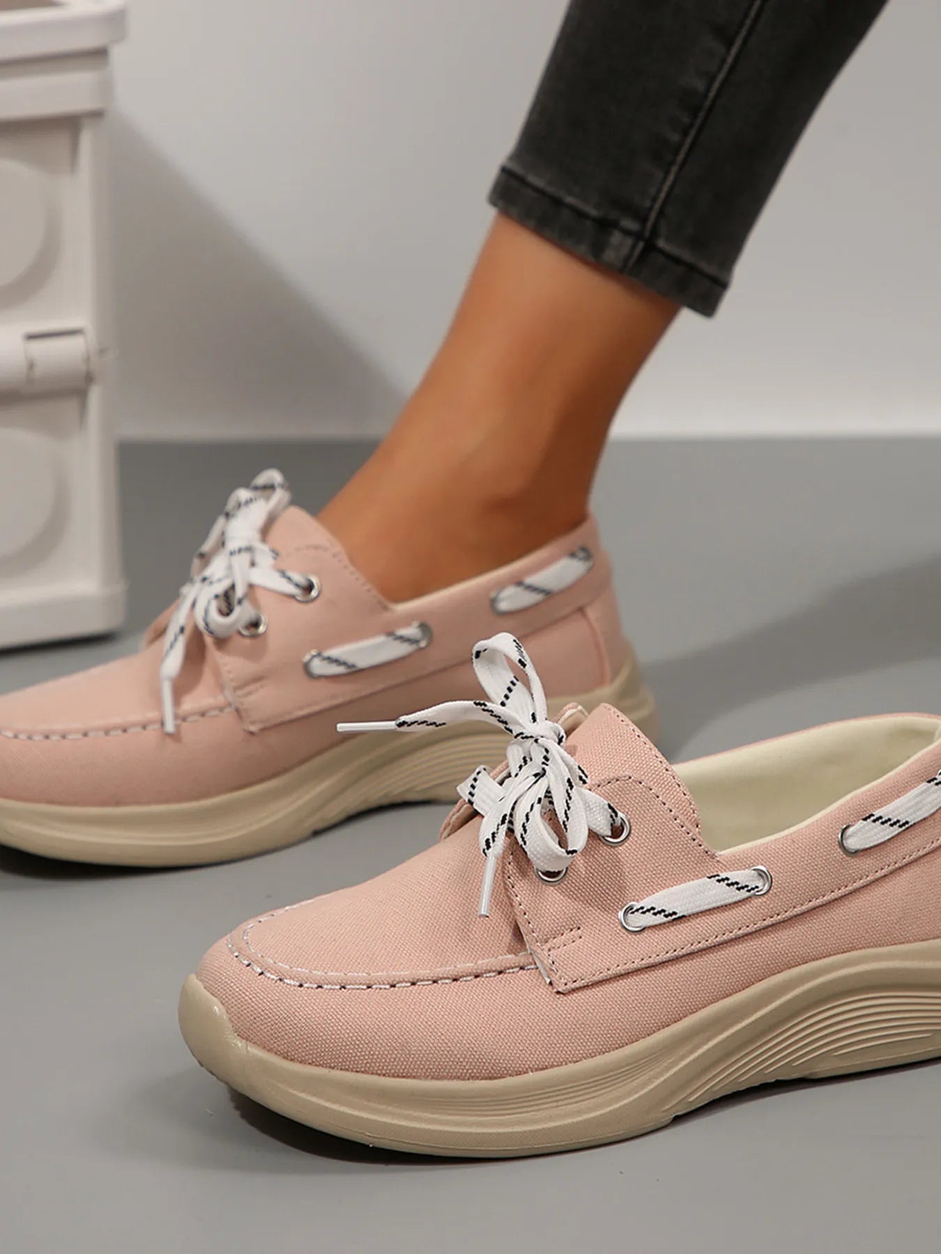 Lace Up Round Toe Sneakers-Sneakers-Trendsi-[option4]-[option5]-[option6]-[option7]-[option8]-Shop-Boutique-Clothing-for-Women-Online