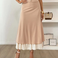 Layered Midi Skirt with Contrast Hem Detail-Skirts-Trendsi-[option4]-[option5]-[option6]-[option7]-[option8]-Shop-Boutique-Clothing-for-Women-Online