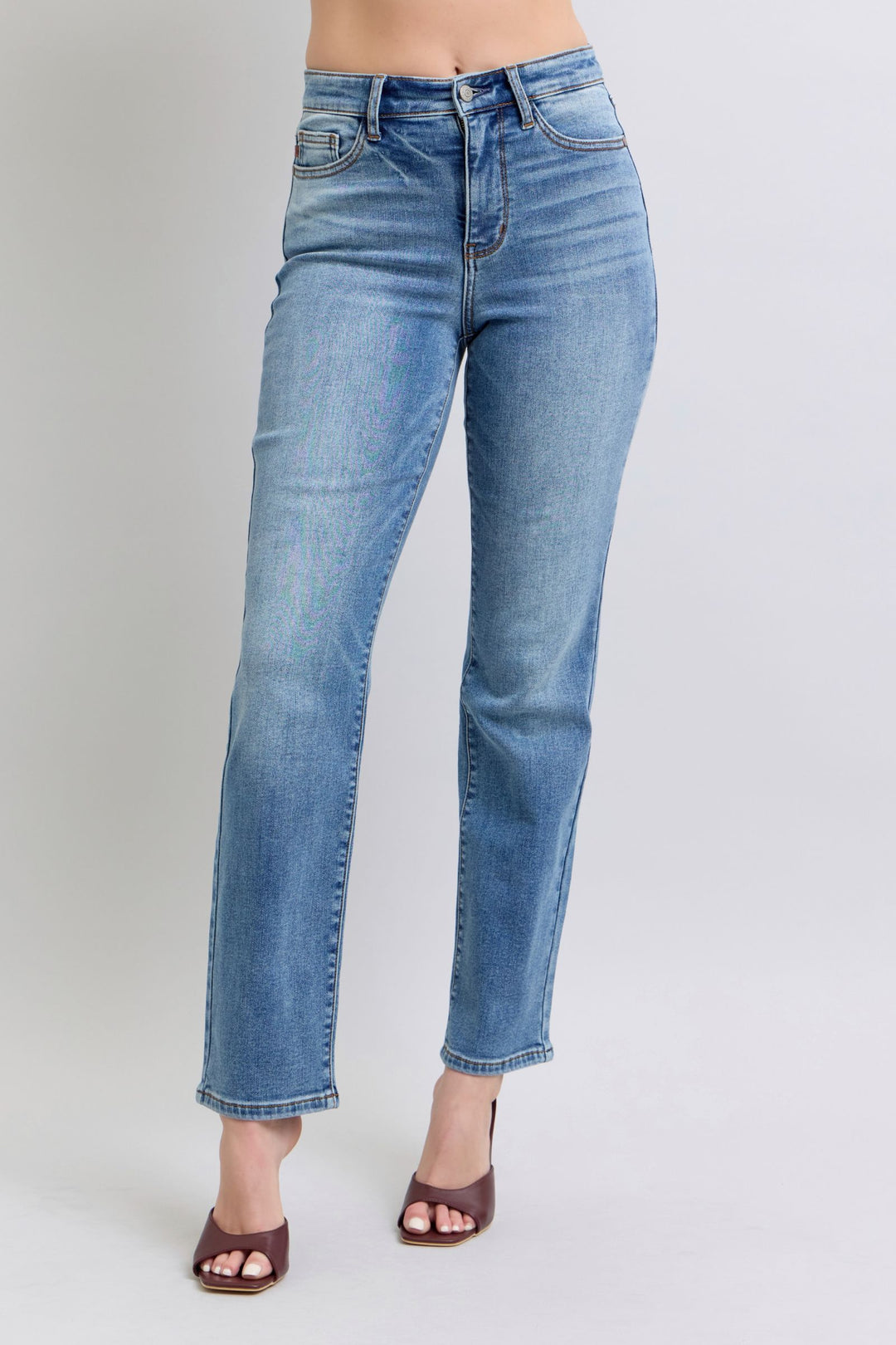 Judy Blue Vintage Wash Thermal Straight Jeans-Trendsi-Medium-0(24)-[option4]-[option5]-[option6]-[option7]-[option8]-Shop-Boutique-Clothing-for-Women-Online