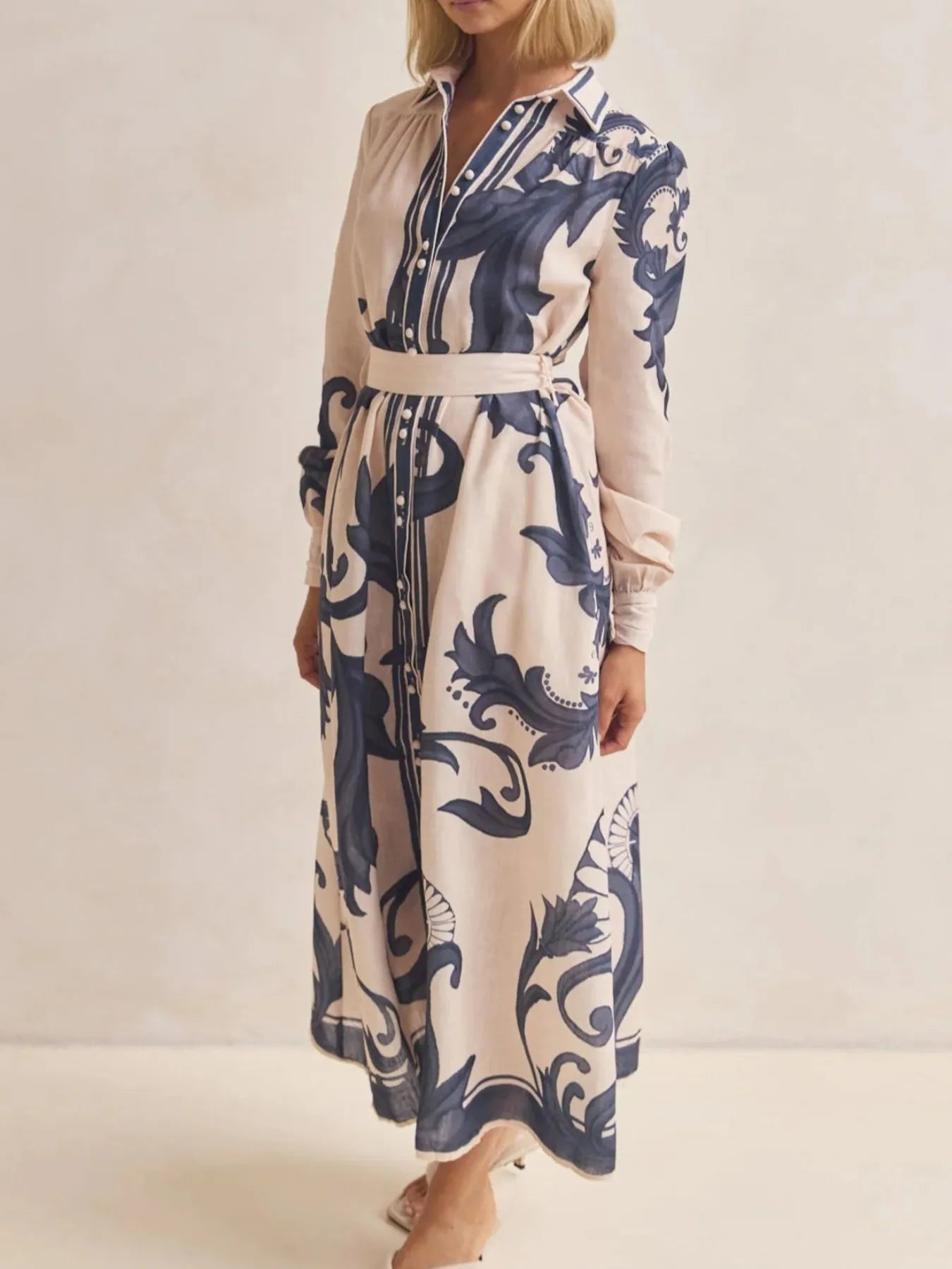 Printed Button Down Belted Shirt Dress-Dresses-Trendsi-[option4]-[option5]-[option6]-[option7]-[option8]-Shop-Boutique-Clothing-for-Women-Online