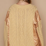 POL Quilting Patch Button Up Cable Knit Jacket-Coats & Jackets-Trendsi-[option4]-[option5]-[option6]-[option7]-[option8]-Shop-Boutique-Clothing-for-Women-Online