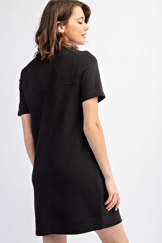 Casual Short Sleeve Dress in Black-Womens-Ave Shops-[option4]-[option5]-[option6]-[option7]-[option8]-Shop-Boutique-Clothing-for-Women-Online