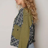 POL Plaid Button Down Shirt with Chest Pockets-Blouses-Trendsi-[option4]-[option5]-[option6]-[option7]-[option8]-Shop-Boutique-Clothing-for-Women-Online