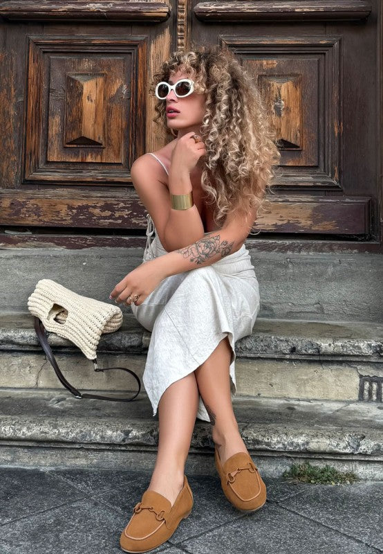 Awen Monochromatic Horsebit Real Suede Loafers-Rag Company-[option4]-[option5]-[option6]-[option7]-[option8]-Shop-Boutique-Clothing-for-Women-Online