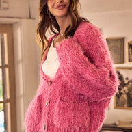 SO ME Soft Touch Hairy Loose Fit Cozy Sweater Cardigan-Cardigans-Trendsi-[option4]-[option5]-[option6]-[option7]-[option8]-Shop-Boutique-Clothing-for-Women-Online