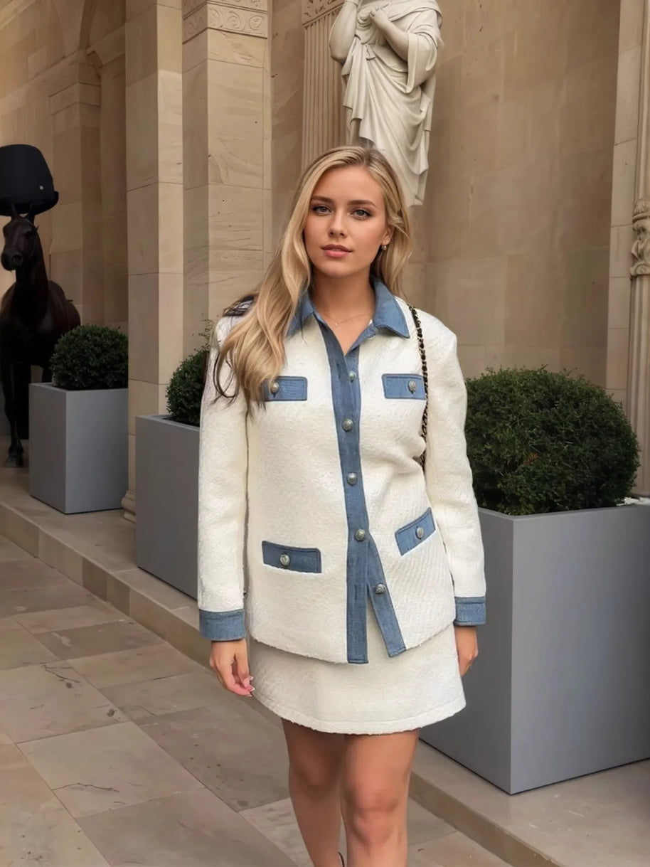 Contrast Trim Button Up Jacket-Coats & Jackets-Trendsi-[option4]-[option5]-[option6]-[option7]-[option8]-Shop-Boutique-Clothing-for-Women-Online