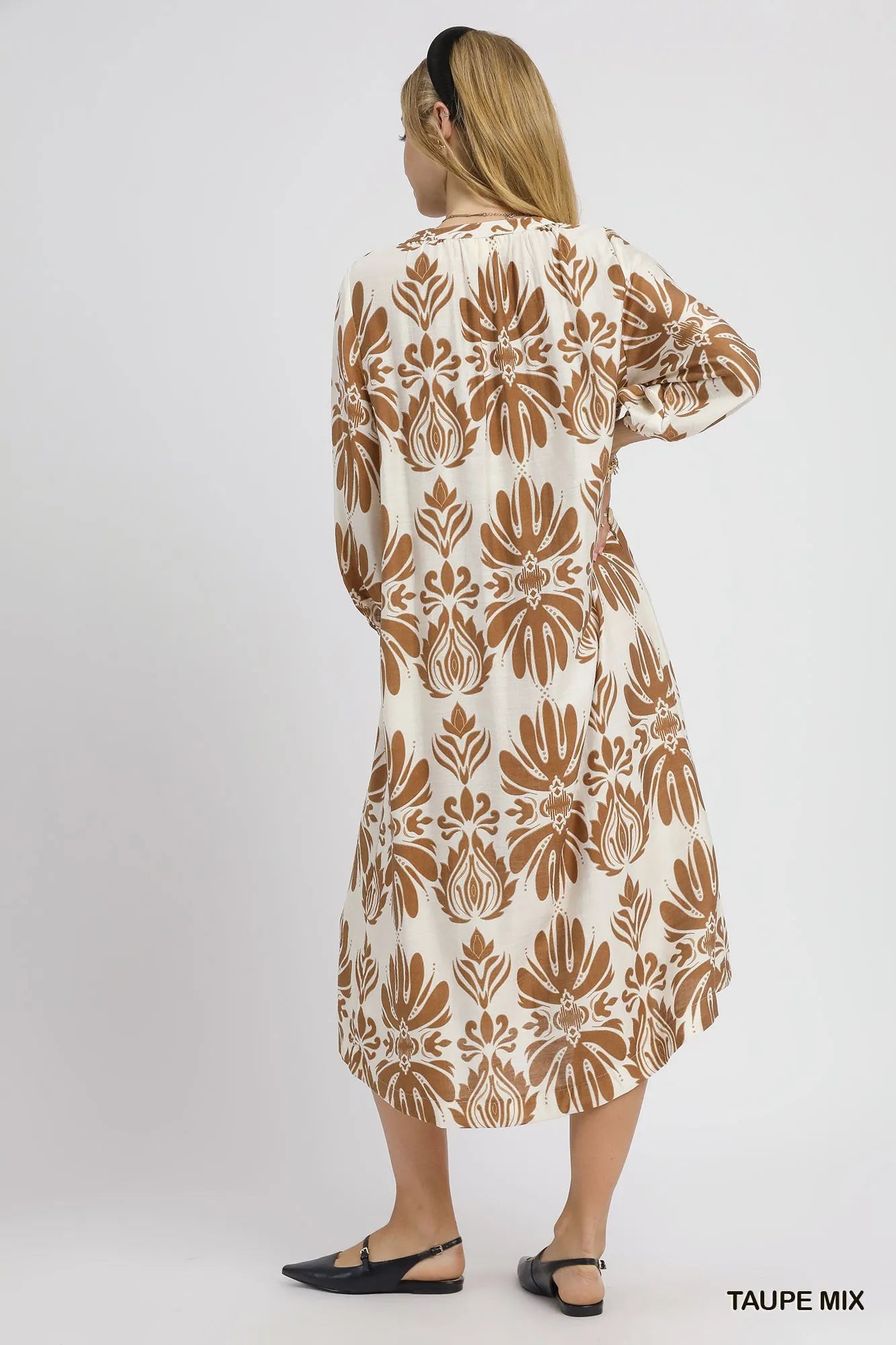 Umgee Mix Abstract Floral Print Midi Dress-Dresses-Trendsi-[option4]-[option5]-[option6]-[option7]-[option8]-Shop-Boutique-Clothing-for-Women-Online