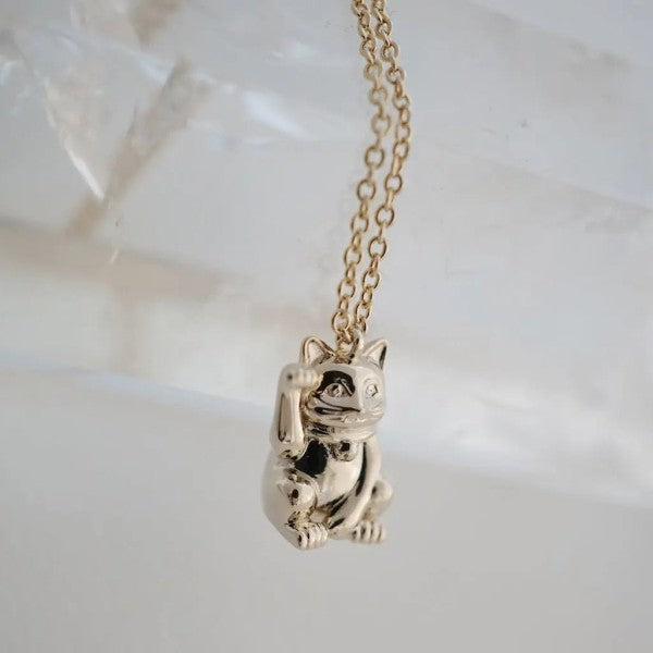 Lucky Cat Charm Necklace-HONEYCAT Jewelry-[option4]-[option5]-[option6]-[option7]-[option8]-Shop-Boutique-Clothing-for-Women-Online