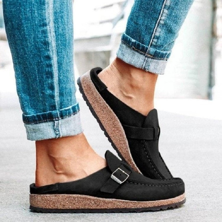 Round Toe Low Heel Buckle Loafers-Trendsi-Black-35(US4)-[option4]-[option5]-[option6]-[option7]-[option8]-Shop-Boutique-Clothing-for-Women-Online