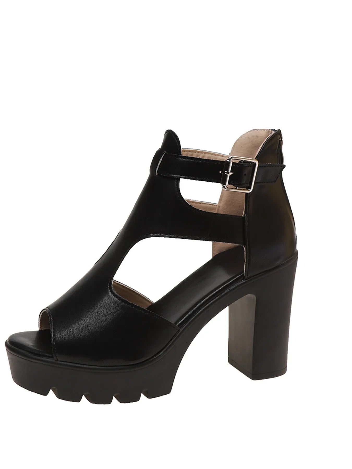 Cutout Block Heels Sandals-Shoes-Trendsi-[option4]-[option5]-[option6]-[option7]-[option8]-Shop-Boutique-Clothing-for-Women-Online