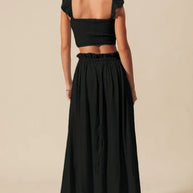 SO ME Smocked Top and Flowy Maxi Skirt Set-Sets-Trendsi-[option4]-[option5]-[option6]-[option7]-[option8]-Shop-Boutique-Clothing-for-Women-Online