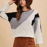 Annie Wear Color Block Drop Shoulder Sweater-Sweaters-Trendsi-[option4]-[option5]-[option6]-[option7]-[option8]-Shop-Boutique-Clothing-for-Women-Online