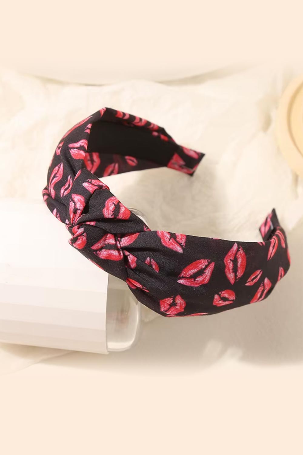 Black & Red Kiss Me Valentine's Top Knot Headband-Jane Claire-One Size Fits All-[option4]-[option5]-[option6]-[option7]-[option8]-Shop-Boutique-Clothing-for-Women-Online