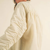 MABLE Back Ruched Utiltiy Bomber Jacket-Jackets-Trendsi-[option4]-[option5]-[option6]-[option7]-[option8]-Shop-Boutique-Clothing-for-Women-Online