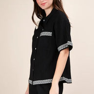 VERY J Crinkled Woven Shirt Top & Shorts Set-2 piece set-Trendsi-[option4]-[option5]-[option6]-[option7]-[option8]-Shop-Boutique-Clothing-for-Women-Online