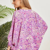 Printed Poncho Woven Top in Orchid-Tops-Ave Shops-[option4]-[option5]-[option6]-[option7]-[option8]-Shop-Boutique-Clothing-for-Women-Online