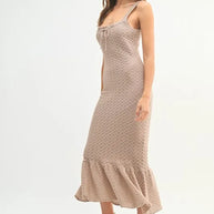 MABLE Ruffled Hem Sleeveless Crochet Knit Midi Dress-Dresses-Trendsi-[option4]-[option5]-[option6]-[option7]-[option8]-Shop-Boutique-Clothing-for-Women-Online