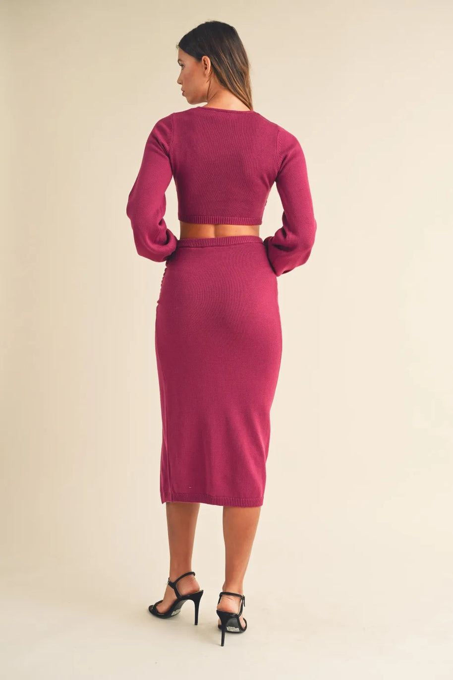 MABLE Front Twisted Knit Top and Midi Skirt Set-two piece set-Trendsi-[option4]-[option5]-[option6]-[option7]-[option8]-Shop-Boutique-Clothing-for-Women-Online