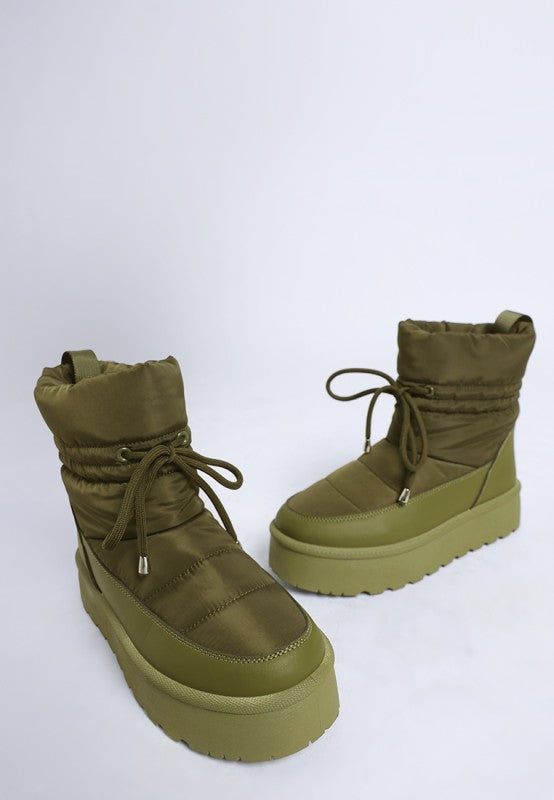 Pacos High Ankle Chunky Snow Boots-Rag Company-Khaki Green-US-5 / UK-3 / EU-36-[option4]-[option5]-[option6]-[option7]-[option8]-Shop-Boutique-Clothing-for-Women-Online