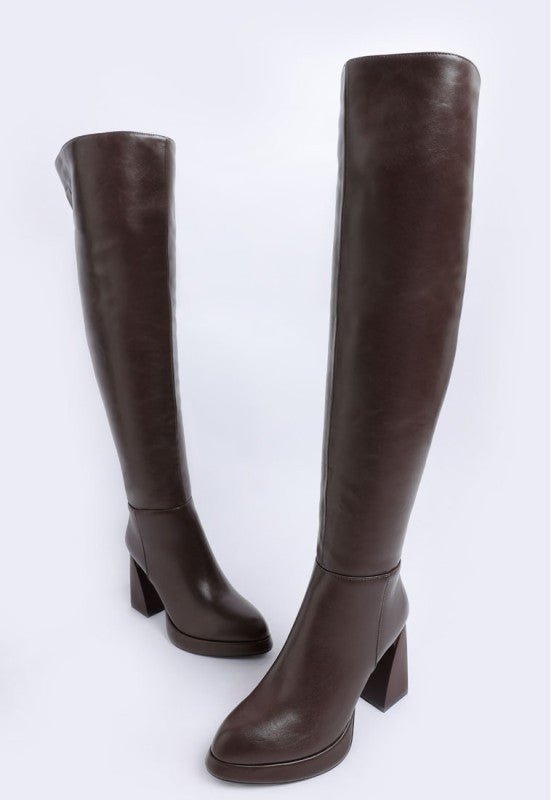 Nenana Faux Leather Knee-High Boots-Rag Company-[option4]-[option5]-[option6]-[option7]-[option8]-Shop-Boutique-Clothing-for-Women-Online