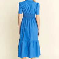 Jade By Jane Short Sleeve Button Down Midi Dress-Dresses-Trendsi-[option4]-[option5]-[option6]-[option7]-[option8]-Shop-Boutique-Clothing-for-Women-Online