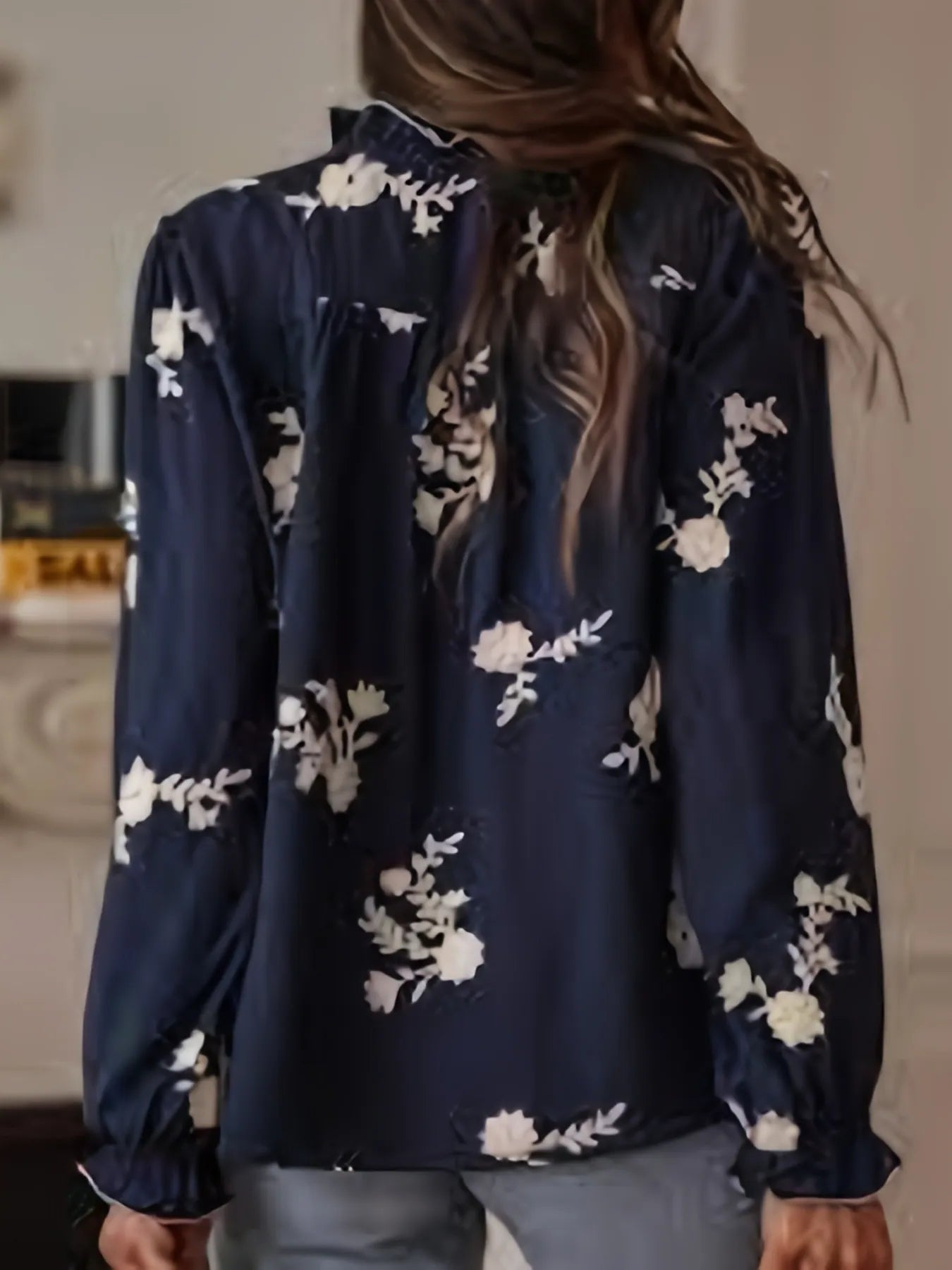 Flower Button Up Long Sleeve Shirt-Tops-Trendsi-[option4]-[option5]-[option6]-[option7]-[option8]-Shop-Boutique-Clothing-for-Women-Online