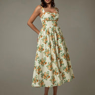 Lace Trim Floral Sleeveless Midi Dress-Dresses-Trendsi-[option4]-[option5]-[option6]-[option7]-[option8]-Shop-Boutique-Clothing-for-Women-Online