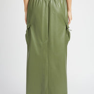 LEATHER CARGO MAXI SKIRT-Emory Park-OLIVE-S-[option4]-[option5]-[option6]-[option7]-[option8]-Shop-Boutique-Clothing-for-Women-Online