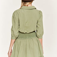 Eyelet detail 3/4 sleeve short dress PLUS SIZE-Jade By Jane-[option4]-[option5]-[option6]-[option7]-[option8]-Shop-Boutique-Clothing-for-Women-Online