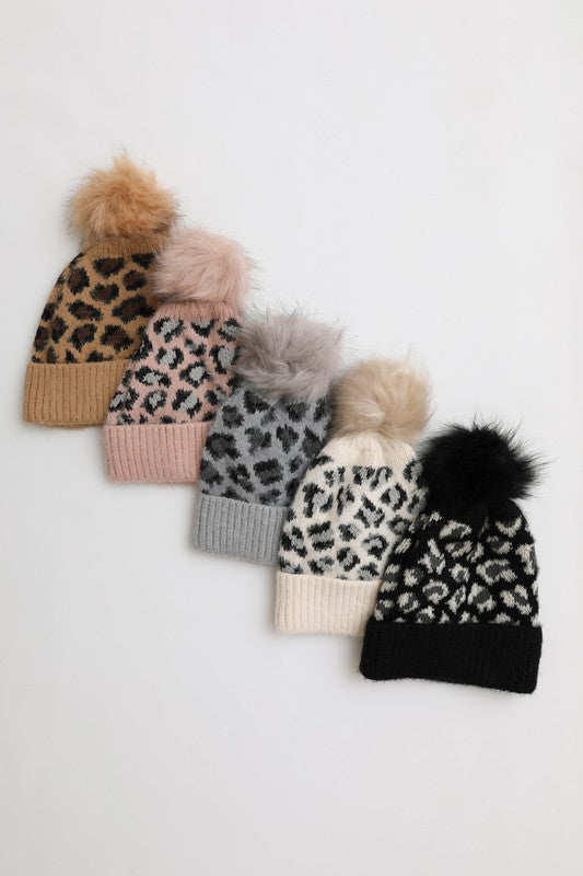 Leopard Knit Beanie-Leto Accessories-[option4]-[option5]-[option6]-[option7]-[option8]-Shop-Boutique-Clothing-for-Women-Online