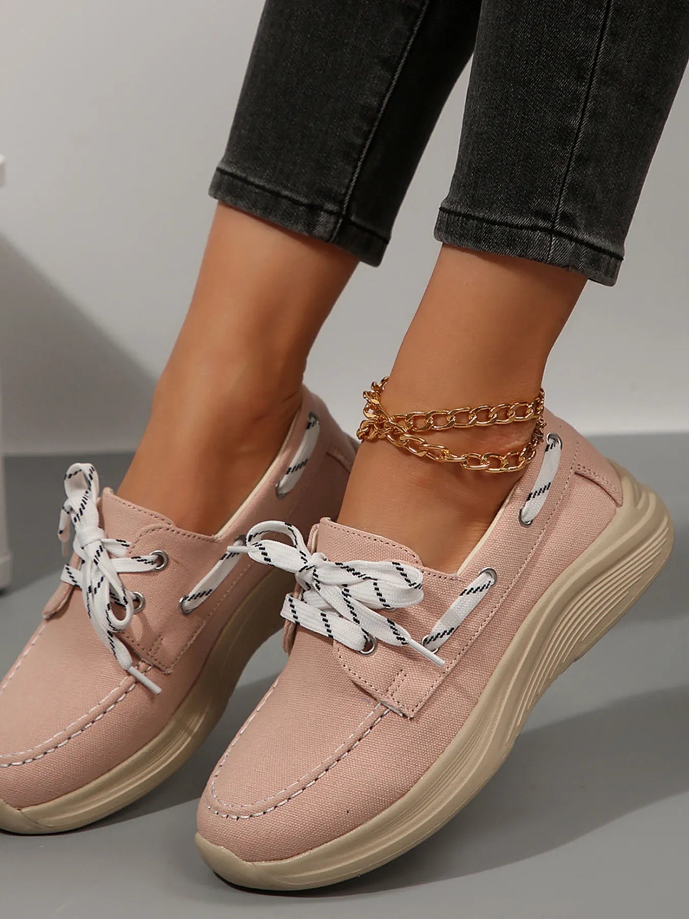 Lace Up Round Toe Sneakers-Sneakers-Trendsi-[option4]-[option5]-[option6]-[option7]-[option8]-Shop-Boutique-Clothing-for-Women-Online