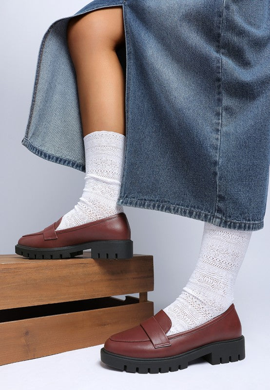 Peridot Faux Leather Chunky Loafers-Rag Company-[option4]-[option5]-[option6]-[option7]-[option8]-Shop-Boutique-Clothing-for-Women-Online