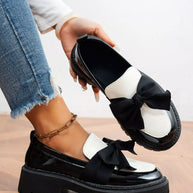 Bow Round Toe Block Heels Loafers-Shoes-Trendsi-[option4]-[option5]-[option6]-[option7]-[option8]-Shop-Boutique-Clothing-for-Women-Online