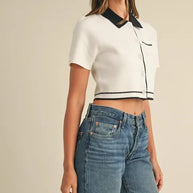MABLE Button Down Contrast Collared Knit Cardigan-Crop Tops-Trendsi-[option4]-[option5]-[option6]-[option7]-[option8]-Shop-Boutique-Clothing-for-Women-Online