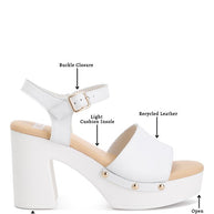 Sawor Recycled Leather High Block Sandals-Rag Company-[option4]-[option5]-[option6]-[option7]-[option8]-Shop-Boutique-Clothing-for-Women-Online