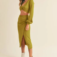 MABLE Front Twisted Knit Top and Midi Skirt Set-two piece set-Trendsi-[option4]-[option5]-[option6]-[option7]-[option8]-Shop-Boutique-Clothing-for-Women-Online