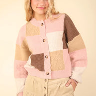 VERY J Color Block Button Down Textured Sweater Cardigan-Cardigan-Trendsi-[option4]-[option5]-[option6]-[option7]-[option8]-Shop-Boutique-Clothing-for-Women-Online