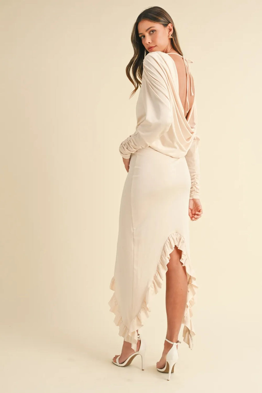 Mable Backless Asymmetric Ruffle Hem Dress-Dresses-Trendsi-[option4]-[option5]-[option6]-[option7]-[option8]-Shop-Boutique-Clothing-for-Women-Online