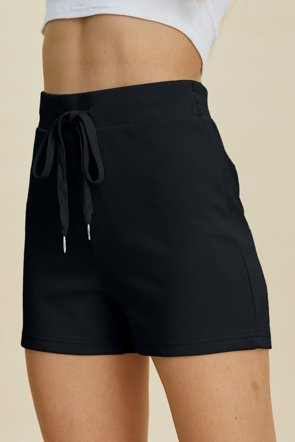 Basic Bae Air Scuba Drawstring High Waist Shorts-Trendsi-[option4]-[option5]-[option6]-[option7]-[option8]-Shop-Boutique-Clothing-for-Women-Online