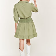 Eyelet detail 3/4 sleeve short dress PLUS SIZE-Jade By Jane-[option4]-[option5]-[option6]-[option7]-[option8]-Shop-Boutique-Clothing-for-Women-Online