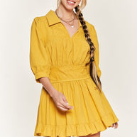 Eyelet detail 3/4 sleeve short dress PLUS SIZE-Jade By Jane-[option4]-[option5]-[option6]-[option7]-[option8]-Shop-Boutique-Clothing-for-Women-Online