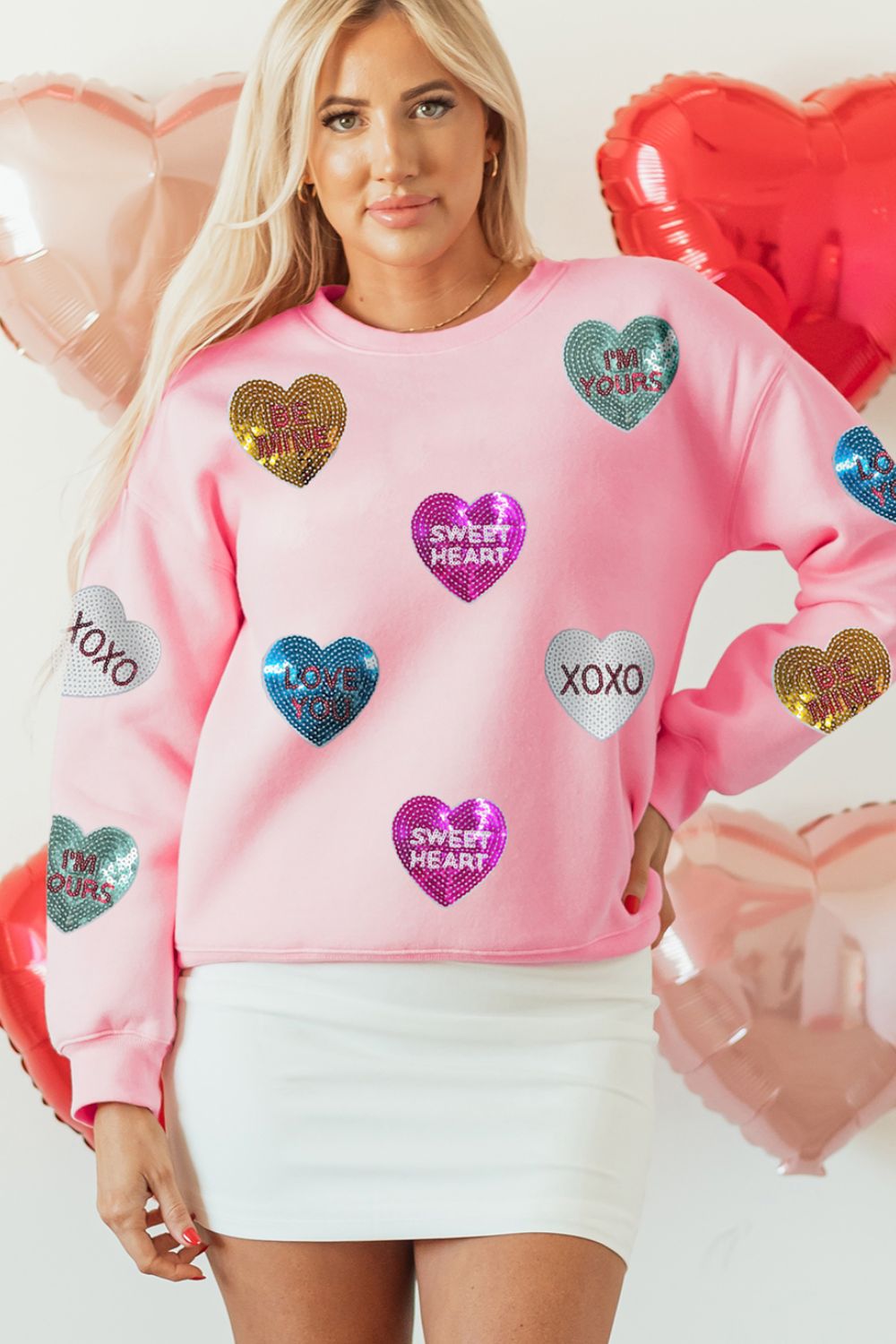 Valentine’s Day Sequin Heart Round Neck Long Sleeve Sweatshirt-Trendsi-[option4]-[option5]-[option6]-[option7]-[option8]-Shop-Boutique-Clothing-for-Women-Online