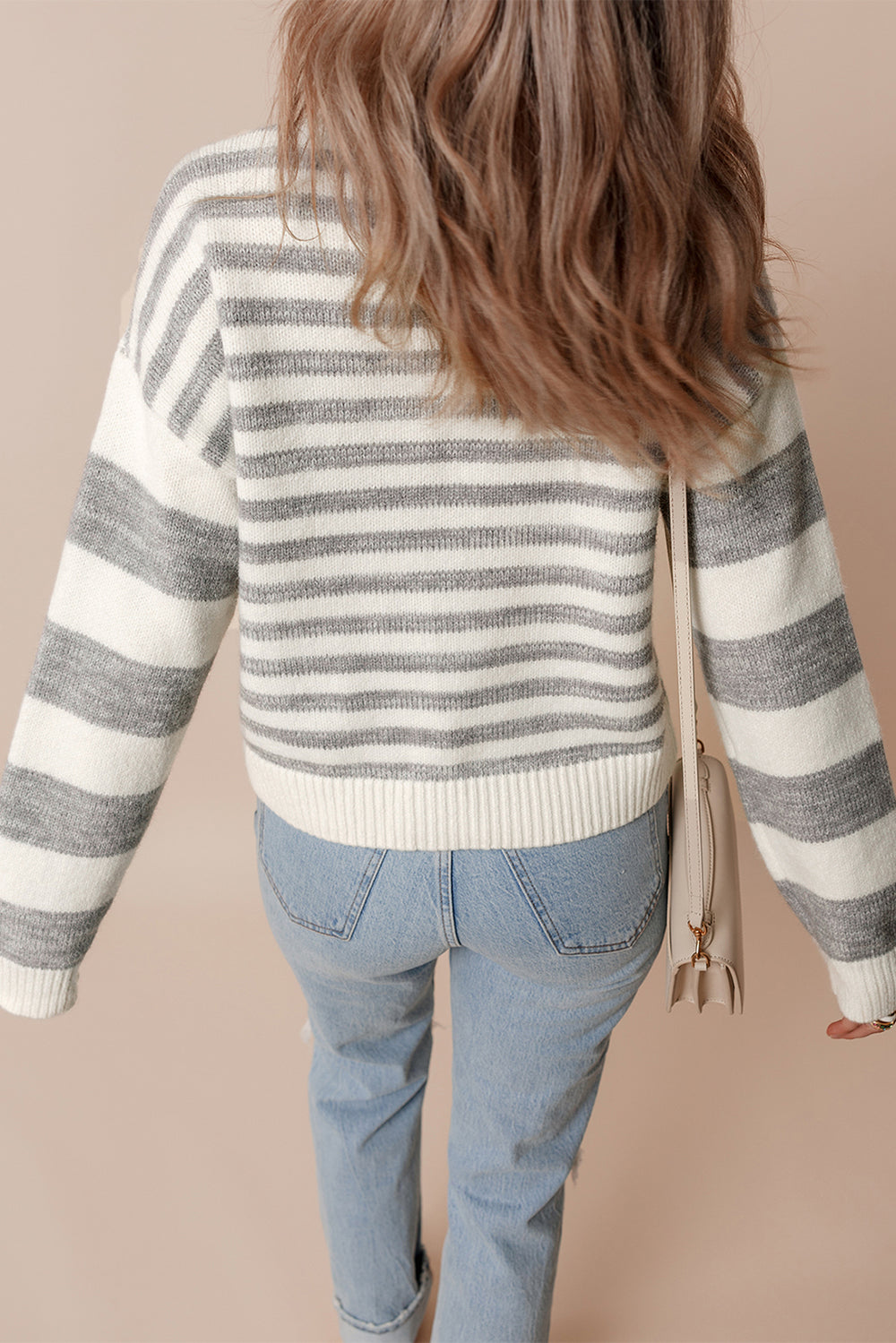 Striped Round Neck Dropped Shoulder Sweater-Trendsi-[option4]-[option5]-[option6]-[option7]-[option8]-Shop-Boutique-Clothing-for-Women-Online