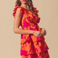 SO ME Floral V Neck Layered Dress with Elasticized Waist-Dresses-Trendsi-[option4]-[option5]-[option6]-[option7]-[option8]-Shop-Boutique-Clothing-for-Women-Online