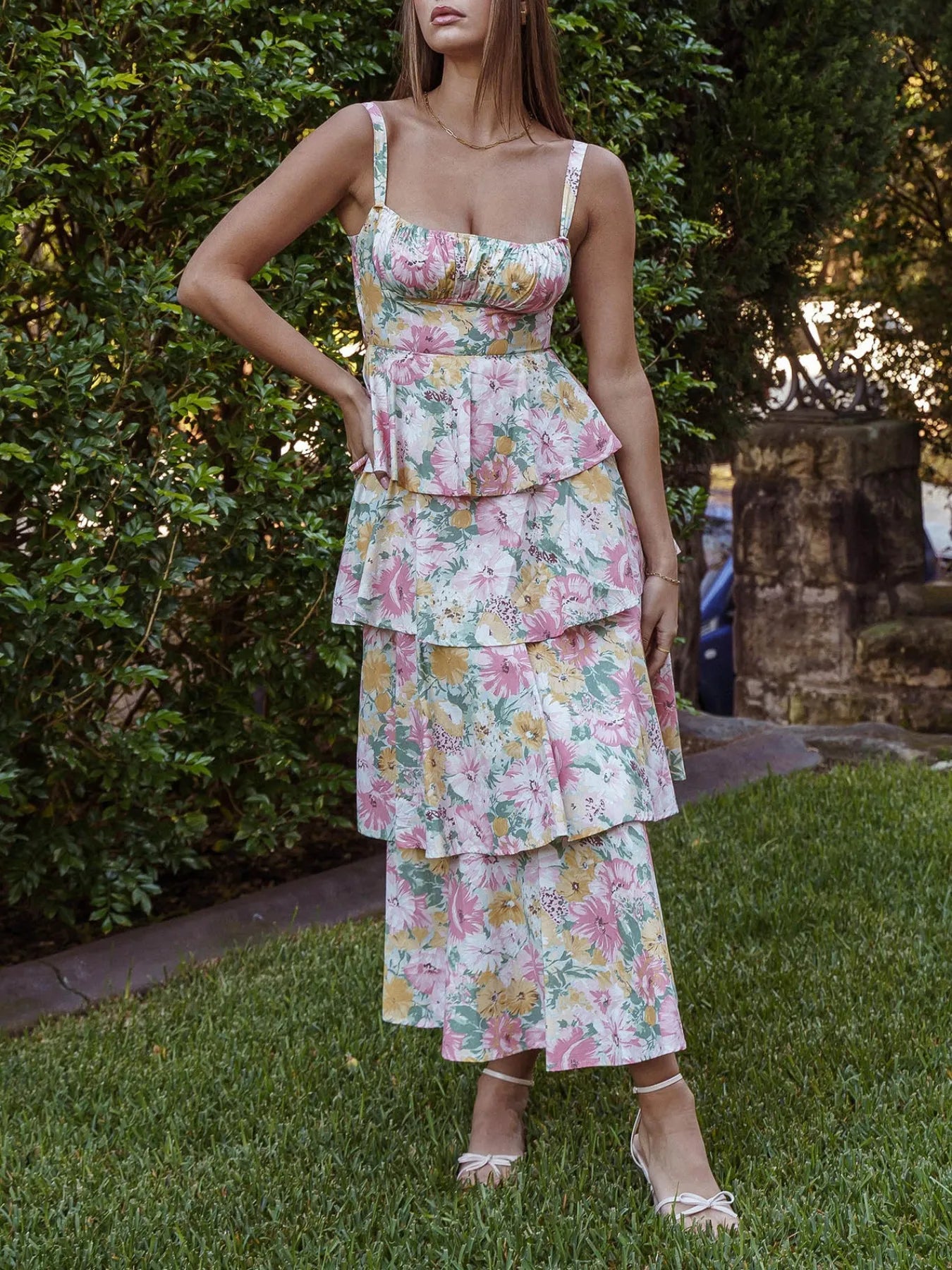 Floral Layered Ruffle Dress-Dresses-Trendsi-[option4]-[option5]-[option6]-[option7]-[option8]-Shop-Boutique-Clothing-for-Women-Online