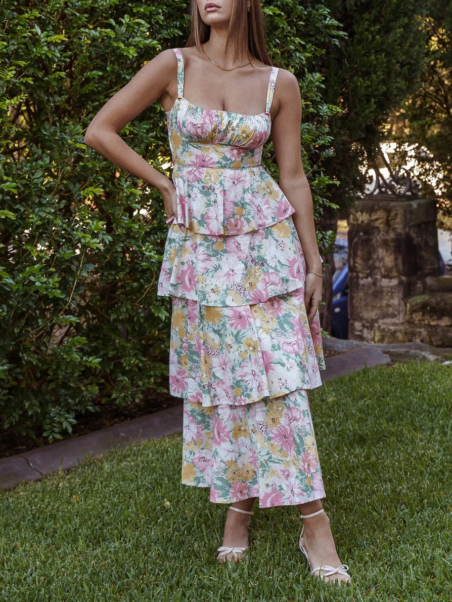 Floral Layered Ruffle Dress-Dresses-Trendsi-[option4]-[option5]-[option6]-[option7]-[option8]-Shop-Boutique-Clothing-for-Women-Online